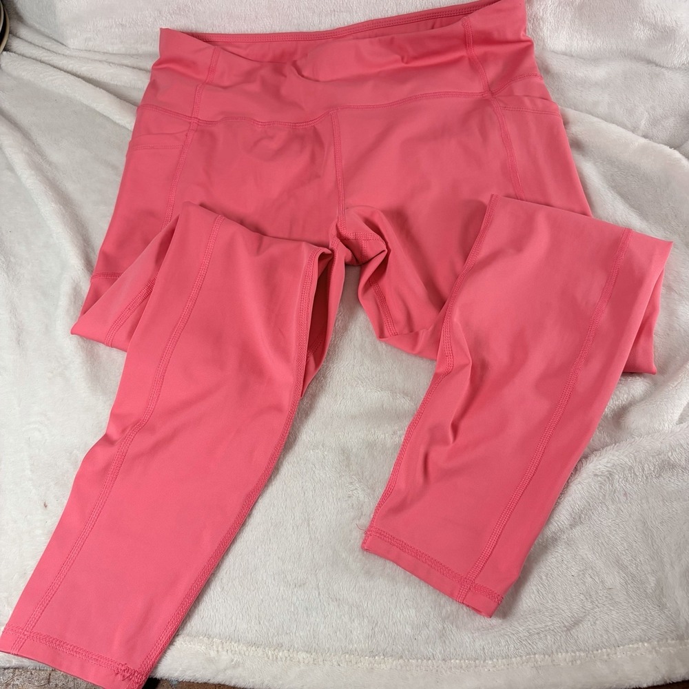 Avia SoftSculpt High Rise‎ Pocket Leggings Bright Pink Large Athleisure Yoga Gym